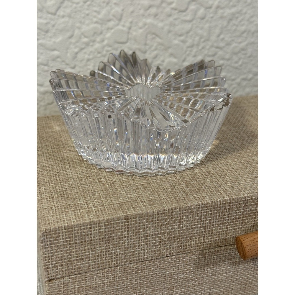 1-MOTION Mikasa Taper Candleholder Clear Glass Heavy With Vertical Ridges - Picture 5 of 7